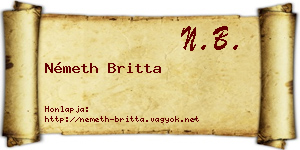 Németh Britta névjegykártya